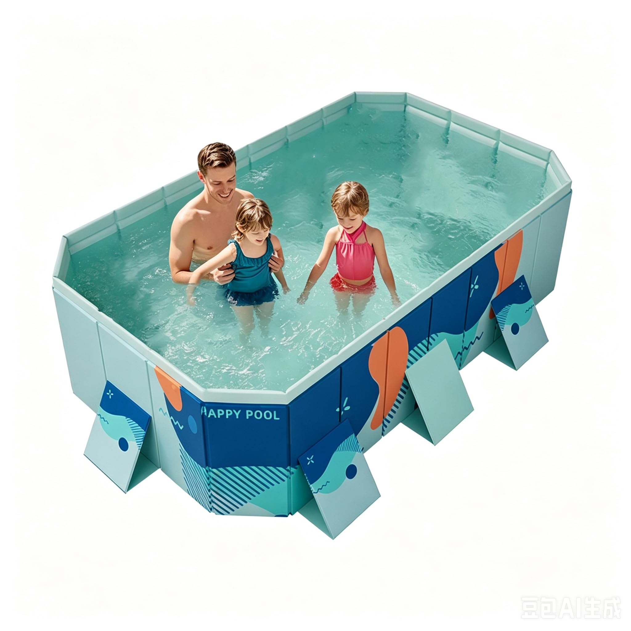 Mugxnem Foldable Non Inflatable Swimming Pool for Adults, 8.5FT x5